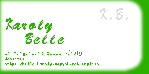 karoly belle business card